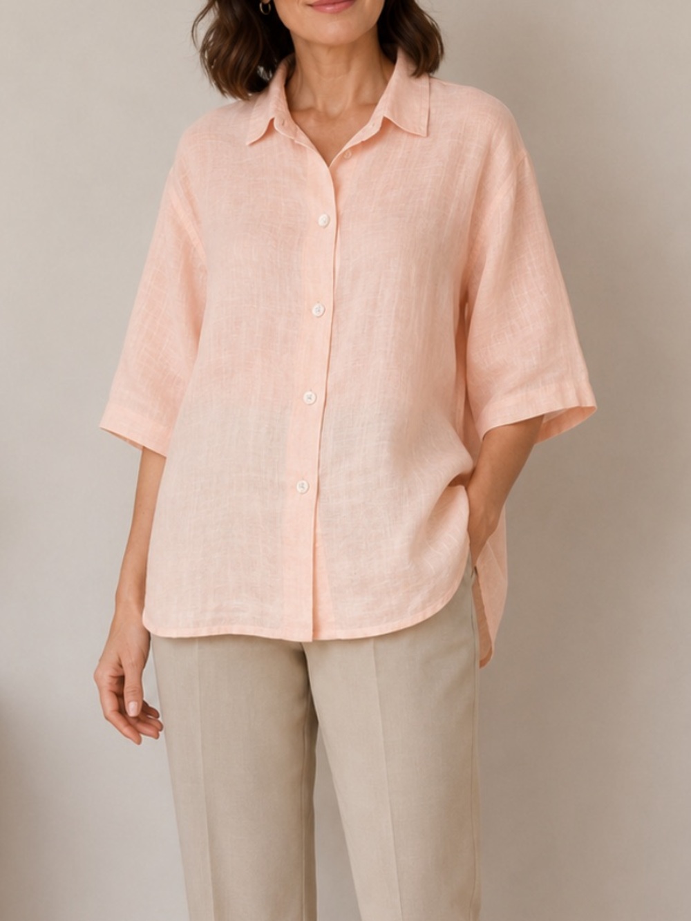 Bryn Walker Linen Tunic Swing Top Relaxed Lagenlook Size Medium